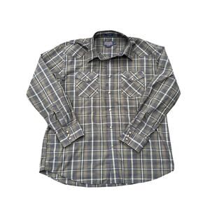 Pendleton Shirt Mens XL Plaid long Sleeve Frontier Western Pearl Snap green